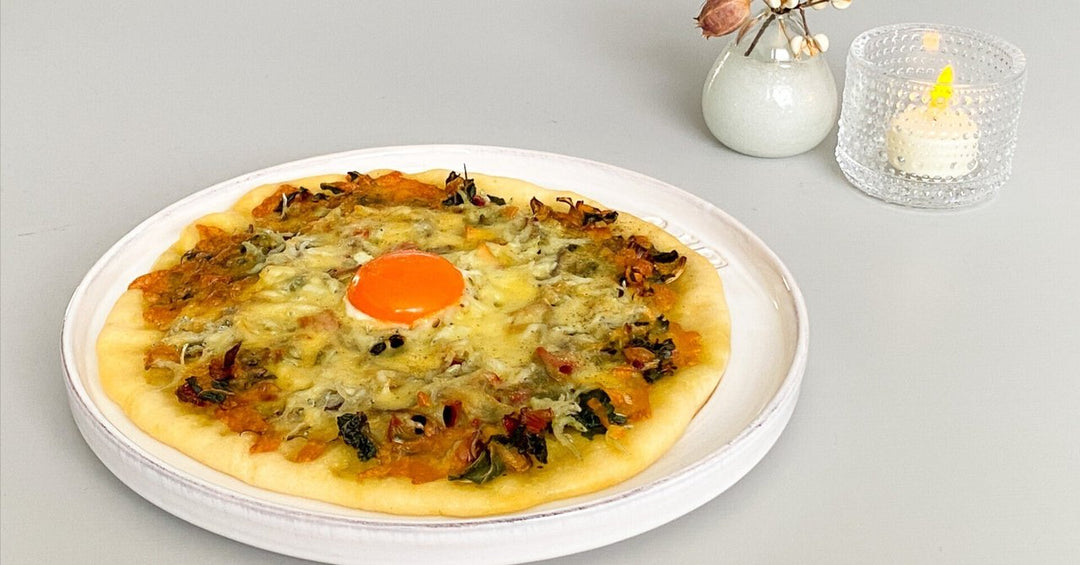 乾燥みょうがとスイスチャードのしらすピザ